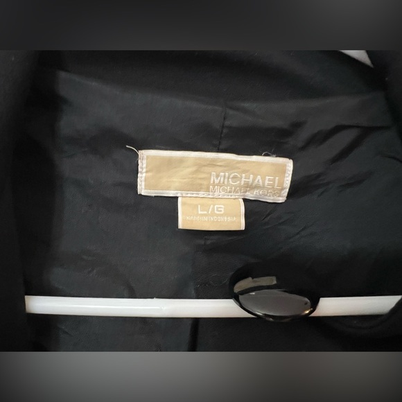 Vtg Black Womens long coat L buttons Michael Kors winter jacket Goth Romantic - Picture 7 of 16